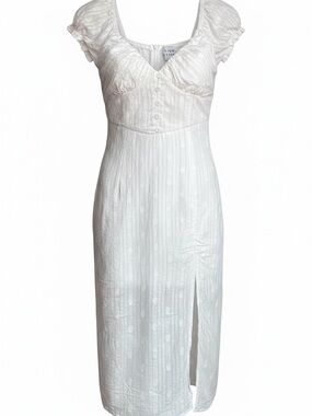 Hello Molly White Milkmaid Dress Cap Puff Sleeves Stunning Stella Dress Midi 6